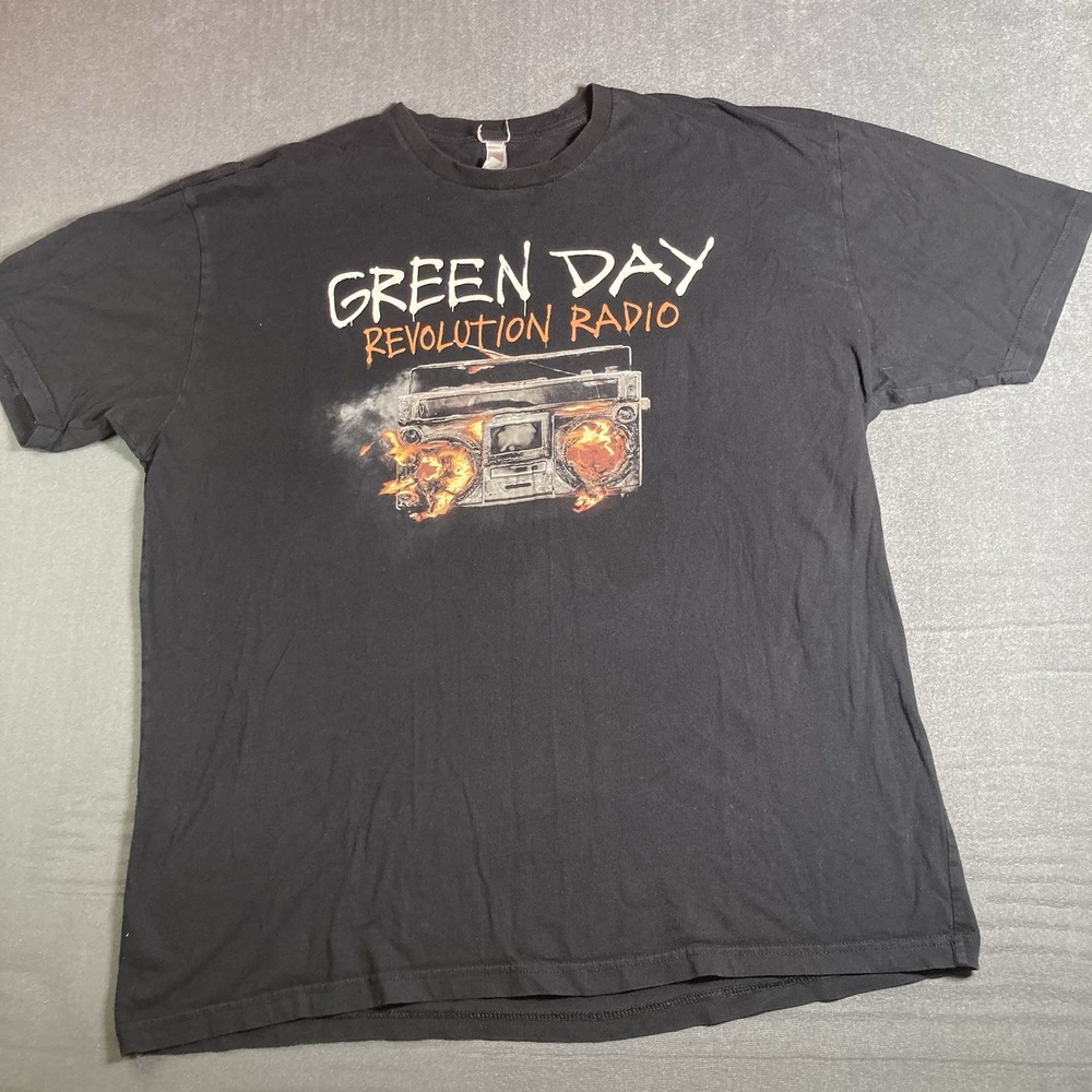Green Day Revolution Radio Tour 2017 Black Graphic T-Shirt Size XXL